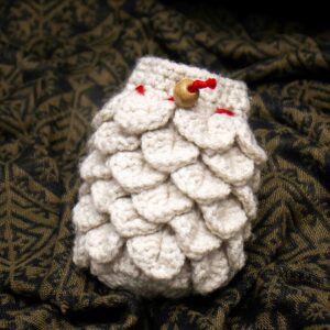 Scale Crochet Pouch Gray