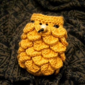 Scale Crochet Pouch Yellow